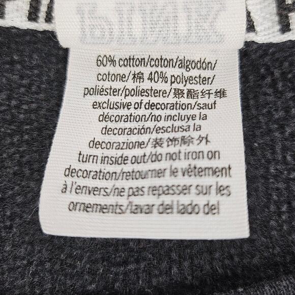 VS PINK VICTORIA'S SECRET BLACK PULLOVER SWEATSHIRT STRIPED SLEEVES SIZE MEDIUM - Picture 8 of 10